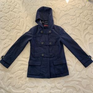 Navy Wool Coat, size small